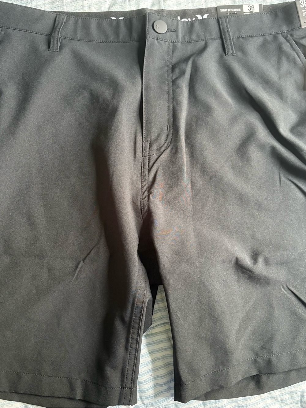 Hurley Black Men’s Flat-Front Shorts